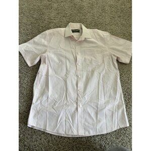 Jack Reid Mens Pink Cotton Button-Up Size Small Neck 15.5 Collared Short Sleeve